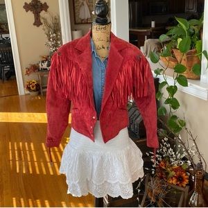 Red Suede Fringe Jacket
